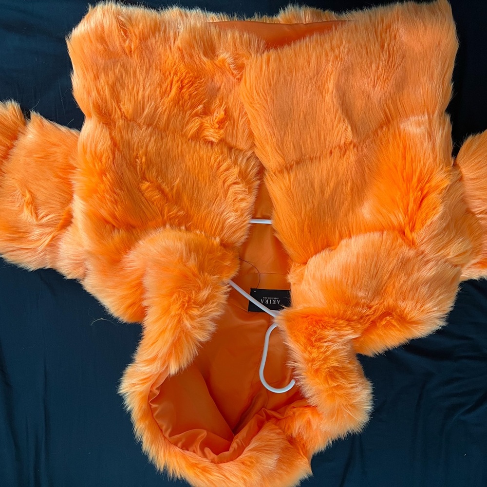 Orange faux fur